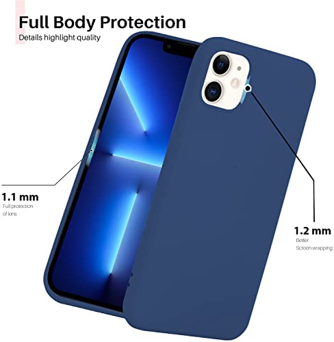 Image of VONZEE Microfiber Candy Case Compatible for iPhone 11 6.1 inch, Shockproof Slim Back Cover Liquid Silicone Case (Navy Blue)