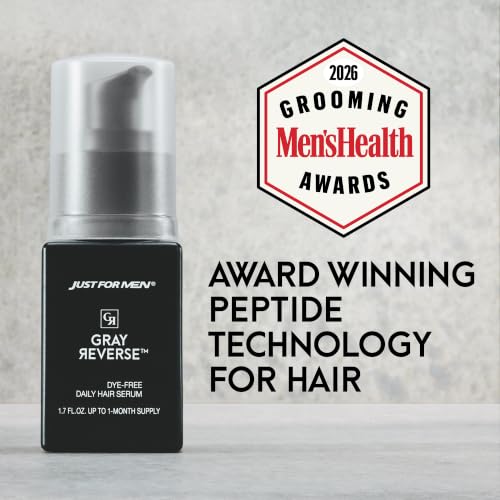 Just for Men Gray Reverse Daily Serum, Peptide Technology, Dye-Free, 1.7oz - image 3