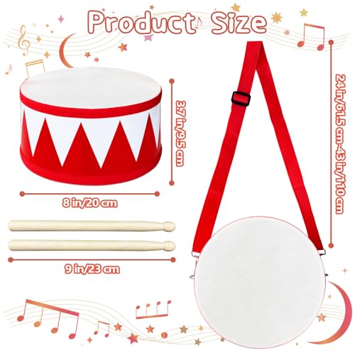 image for Xeehwb Kids Drum Set,8 in Wooden Toy Drum Set,Educational Baby Musical