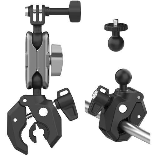 NEOSOU Support de fixation en métal pour guidon de moto - Accessoires pour GoPro 13 12 11 10 9 8 Insta360 X4 X3 Ace Pro 2 DJI Action 5 Pro Action 4 3 DJI...