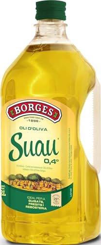 Borges - Aceite de Oliva Suave - Bajo en grasas saturadas - Acidez de 0,4º - Botella 100% Reciclable - adecuado para aliñar y cocinar - 2 Litros