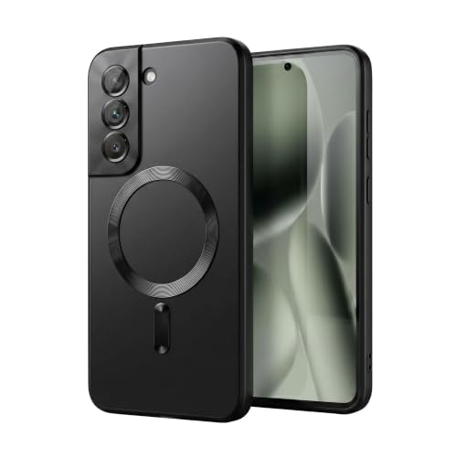 Image of amazon basics Premium Mag-Safe Case for Samsung Galaxy S21 Plus | Shockproof & Anti-Scratch Cover | Soft Silicone with Wireless Charging | Camera Lens Guard - Black