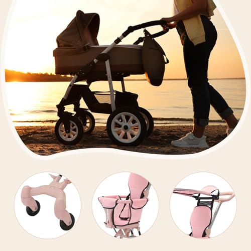 Poussette de bébé pliable harayaa avec roues pivotantes 360 et canopy réglable - 6