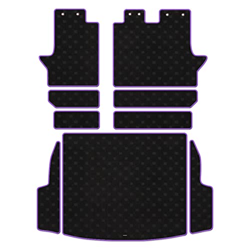 Hotfield トヨタ 互換品 RAV4 50系 ラゲッジルームマット 分割式カバータイプ STDブラック ロック糸カラー:パープル
