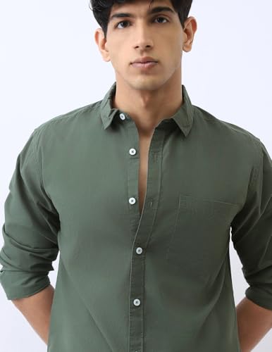 Image of Urbano Fashion Men's Cotton Full Sleeve Regular Fit Casual Solid Shirt