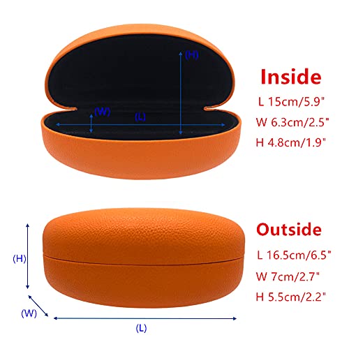 Chzzms 2 Pack Large Hard Shell Sunglasses Case, Protective Case For Sunglasses And Eyeglasses (Orange+Red) #TOP4