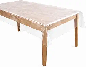 Toalha De Mesa Impermeável De Plástico Transparente No Tamanho 135x220 Cm