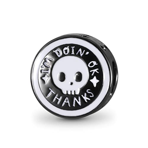 Image of GNOCE Skull Charm Bead Silver Pendant Dangle Charms fit Bracelet /Necklace Jewelry Gift for Women Men