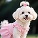 30pcs Pink Dogs Hair Bows with Rhinestone for Small Medium Dog Butterfly Dog Knotted Bows Flower Pearls Elastic Hair Ties Bands for Puppy Cat Kitten Rabbit Grooming Accessories (Pink and Purple)