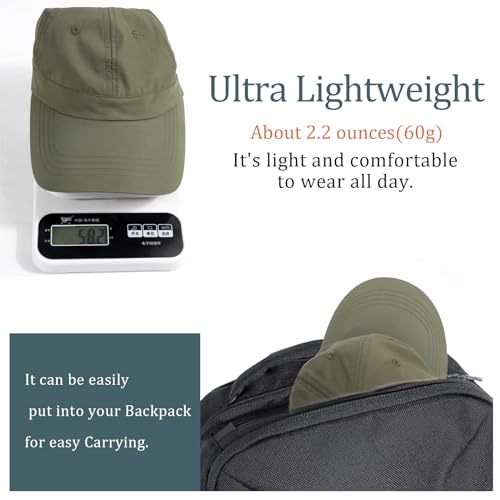 Image of Mens Waterproof Baseball Cap Womens Rain Hat Quick Dry Running Hat with Sweatband Outdoor Golf Breathable Sports Cap