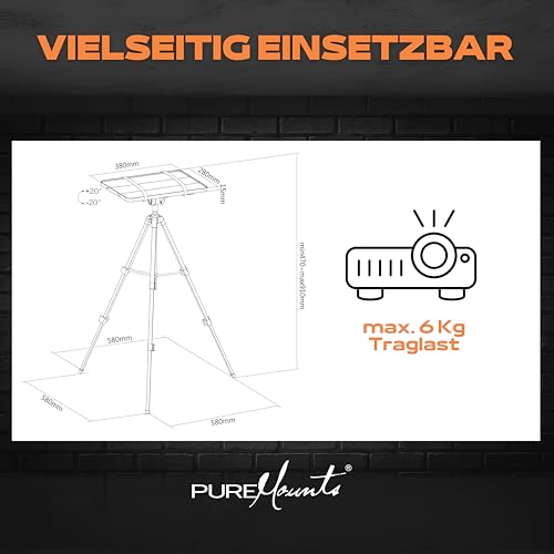 Soporte para proyector portátil PureMounts, trípode estable y ligero de 6 kg 4