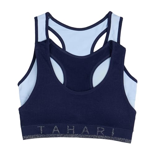 TAHARI Girls' 2-Pack Racerback Sports Bras