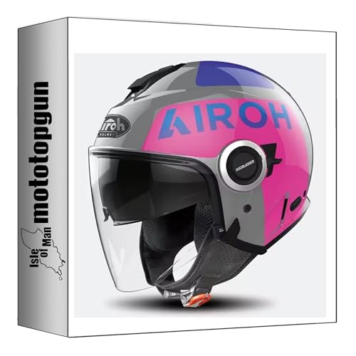 Casque Jet Moto Airoh Helyos HE654 Rose Métallique XS Mototopgun