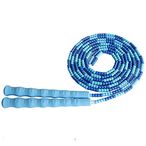 SKYROPNG Jump Rope,Tangle Free Professional Adult Adjustable Jump Rope,Blue Soft Beaded Non Slip
