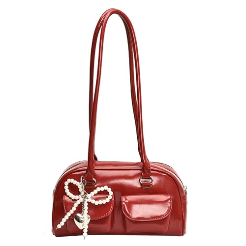 Sac à bandoulière Y2K en cuir synthétique avec finitions perlées exclusives