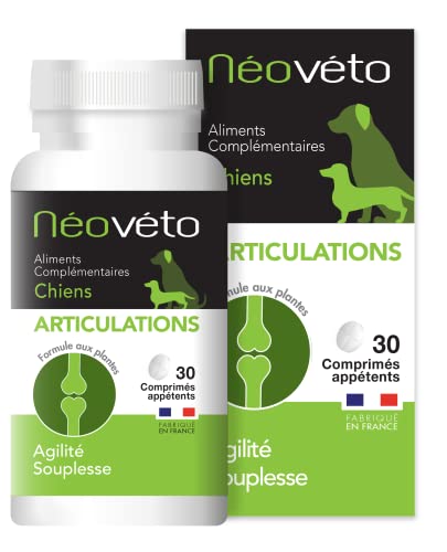 Néovéto ARTICULATIONS comprimés naturels pour Chiens souffrant d'arthrose, agréé par les services vétérinaires français, à base de glucosamine, chondroïtine, fabriqué en France Cover