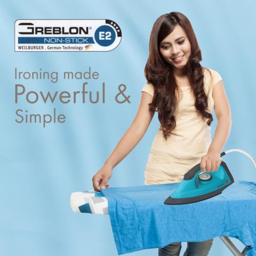 Image of BALTRA Shine 1000W Dry Iron | Press Iron for Clothes, Shock Proof Body 360 Swivel Cord, Non-Stick Soleplate, Adjustable Temperature Control, Lightweight & Durable Iron for Effortless Clothes Pressing