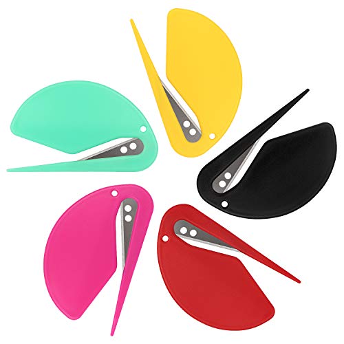 Hutou 3 Inch Letter Opener Envelope Slitter Set Sharp And Efficient Open Envelopes With Ease (Black/Red/Yellow/Green/Rose) #TOP1