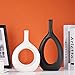 Black White Ceramic Vase Set 2,Modern Hollow Circle with Hole Flower Vase for Home Decor,for Table Centerpieces,Farmhouse,Fire Place,Living Room,Bedroom,Office,Bookshelf,Rustic Decor
