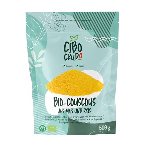Mais und Reis Couscous - 500 g. 70% Mais und 30% Reis. Couscous Glutenfrei von Natur. Reich an Kohlenhydraten und Ballaststoffquelle. Vielseitig für Süße oder Herzhafte Rezepte.
