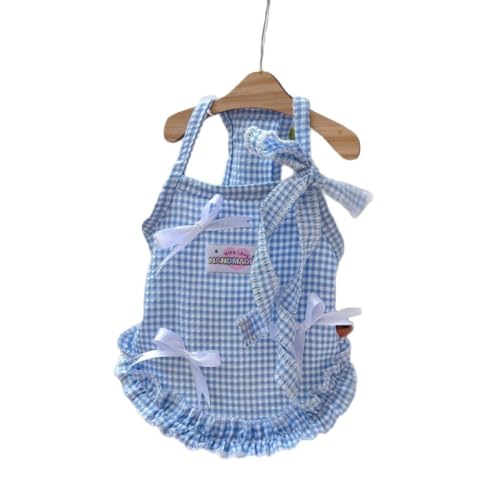 ISUPY 犬 猫 服 ドレス スカート 春 夏 お姫様 洋服 小型犬 中型犬 ワンピース 記念撮影 ペット服 ノースリーブ かわいい 人気 ファッション ドッグウェア (M,ドレス/ブルー)