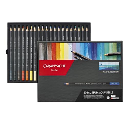 Caran D'ache Museum Aquarelle Pencil Sets Marine set of 20 colours (3510.920)