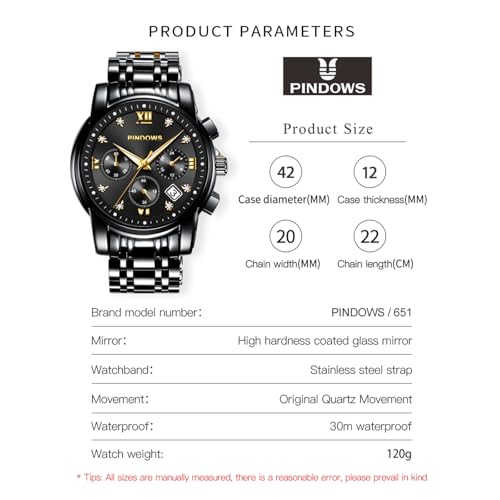Image of PINDOWS Watch for Men Big Dial Analog Digital Black Silicone Sport Multifunction Luminous LED Dial Waterproof Watches Fashion Wristwatches