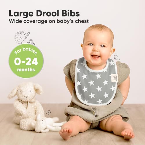 Image of KeaBabies 8-Pack Organic Baby Bibs for Drooling and Teething (Crossroads) | Soft Cotton Bibs for Baby Girl, Boy, Extra Absorbent, Easy to Clean & Put On, Toddler, Newborn, Infant 0-24 Months