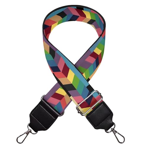 Image of TODIYADDU Colorful Geometric Patchwork Straps Replacement Crossbody Wide Shoulder Strap for Women Students Office Workers Suitable for Crossbody Bag Handbag Computer Bag Guitar Nice