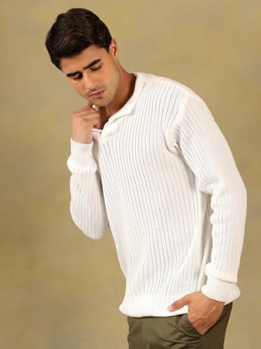 Image of Kvetoo Full Sleeve Winter Wear Woolen Collar Polo Sweater for Men