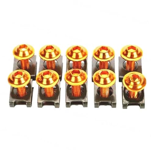 Kit vis carénage orange 6 mm avec écrous à clip pour moto GSXR