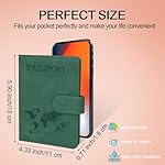 Passport Holders, RFID Blocking Credit Card Holder, PU Leather Passport Holders for Travel with Magnetic Buckle, Travel Must Haves Cruise Ship Essentials for Men, Women (Green) - Image 2