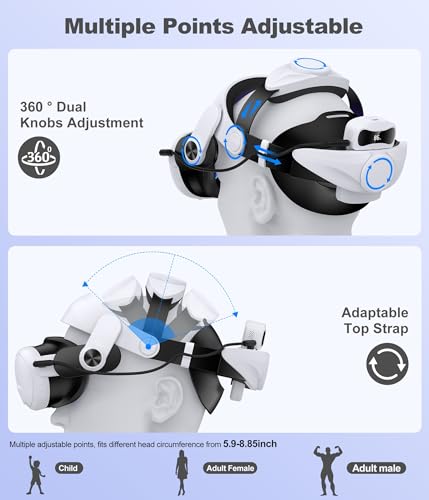 kawaye batery head strap for meta quest 3s32 head strapvr accessories replacement for elite strap with 7500mah batery pack extend 3-4h playtime vr headset strap enhanced supportampcomfort