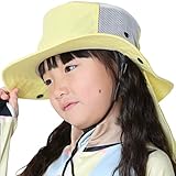 [FELLOW] フェロー ビーチハット 全33色 UVカット 子供 サーフハット サファリハット キッズ 帽子 フリーサイズ プール 紫外線対策 UPF50+ パステルイエロー S 54cm