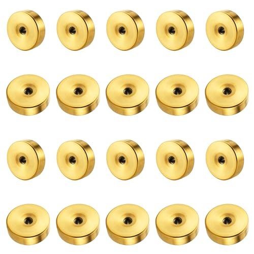 Yuomeaz 20Pcs Flat Earrings Back Gold Screw on Earrings Back for Stud