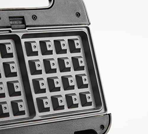 Lewis's Deep Fill 3-in-1 Snack Maker, Interchangeable Non-Stick Cooking Plates, Panini Press & Griddle, Waffle Iron, Toastie Sandwich Toaster, Power/Ready Indicator Lights, Locking Latch