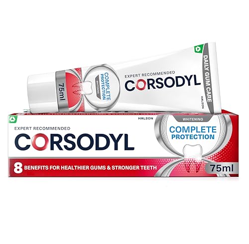 Corsodyl Whitening Toothpaste Complete Protection, Daily Gum Care & Plaque Remover, 75ml