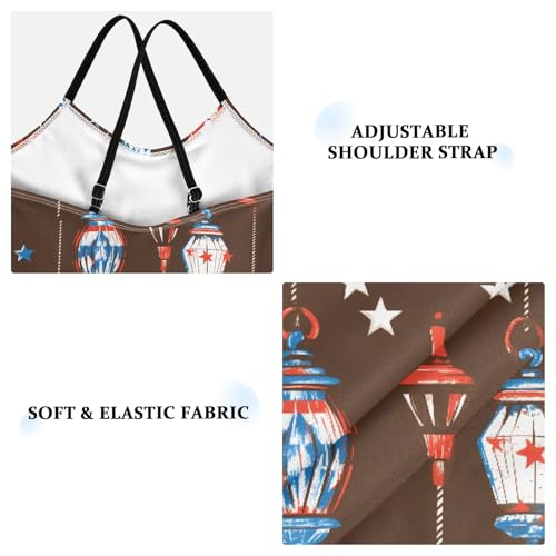 senya Girls Swimsuits One-Piece Swimwear Tie Bathing Suit Beach Summer Round Neck 5-6T Chandelier Star Pattern3