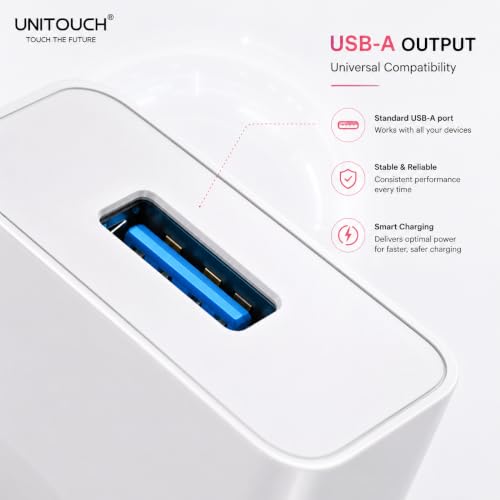 Image of 65W Super Fast Charger with USB-A to USB-C Cable | Fast Charging Adapter Compatible with OnePlus, Oppo, Realme, Vivo, Xiaomi, Samsung, Motorola & Android Smartphones | White