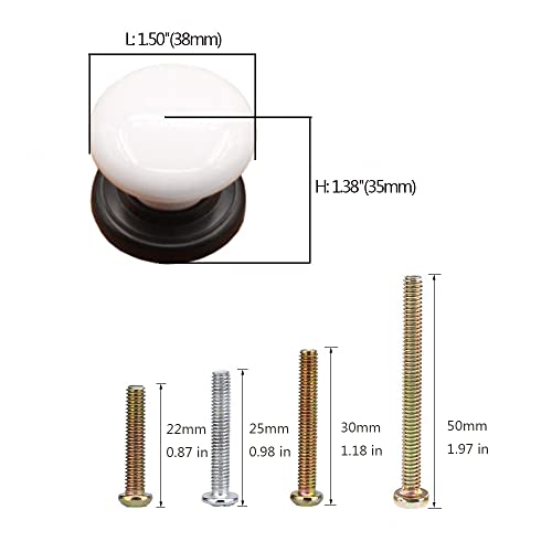 Marstree White Porcelain Ceramic Knobs Diy Door Drawer Cupboard Pull Handle Furniture Kitchen Handle Knobs And Pulls For Cabinets, Pack Of 6 #TOP2