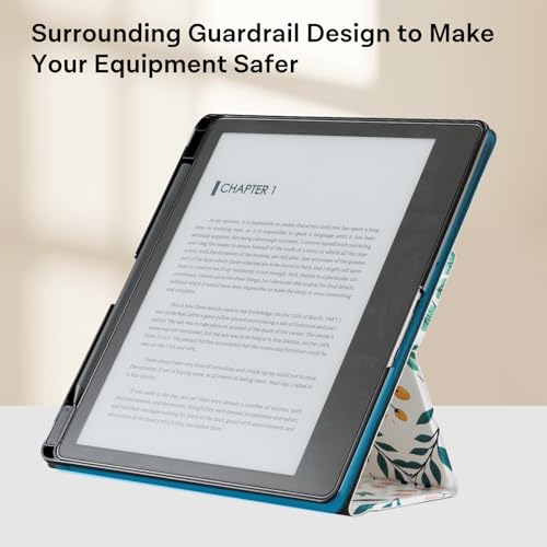 Image of CoBak Case for Tablet Reader - All New PU Leather Cover with Auto Sleep Wake Feature for Tablet Reader 10.2 inch 2022 & 2024 Released with Pen Holder (not Compatible with Remarkable),Floral Sea
