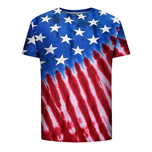 Dgoopd Mens Short Sets 2 Piece Outfits American Flag Short Sleeve Shirt And Shorts Set 4Th Of July Outfits Summer Independence Day T-Shirt Shorts Set #TOP3