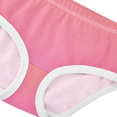Joisal Coral Pink Hot Gradient Little Girl Panties Toddlers Underwear Floral Cotton Fancy Underpants Briefs 2t4