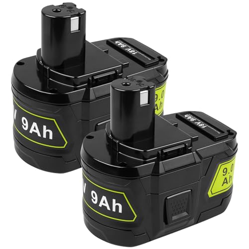 Cukect 9.0Ah 18V P109 P108 P102 Replacement for Ryobi 18V Battery P103 P104 P105 P107 P106 18Volt ONE+ Cordless Power Tool Battery 2Pack