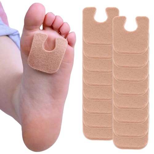 Aetna Foot Products - Adhesive Felt U-Shaped Callus or Toe Pads, Pack of 100, 1/8" Thick