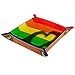 XiangHeFu Regenbogen Holz Hand Schatten schönes Herz Valet Tray Ledertablett Leder Catchall Schlüssel Handy Münzkasten für Schlüsselgeld Nachttisch Storage Container Box Organizer
