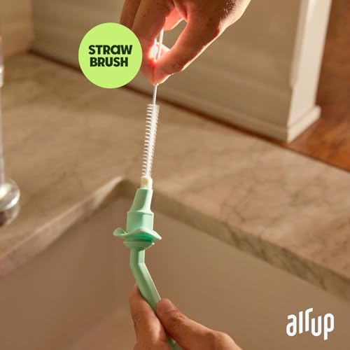 air up® water bottle (21oz) Twist Vibrant Green starter set with 5-Pod Variety Pack Flavor Fiesta, Orange Strap & Straw Brush | sugar-free flavoring | dishwasher-safe, BPA-free