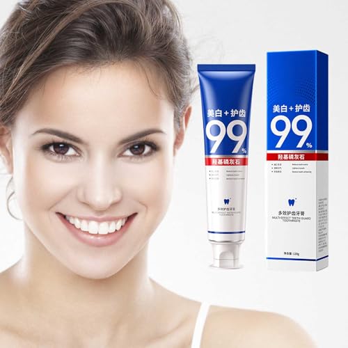 Hydroxyapatite Toothpaste, Hydroxylapatit Zahnpasta,Schutz des Zahnschmelzes Stärkung der Zähne, Fluoridfreie Zahnschmelzreparatur Linderung von Zahnempfindlichkeit (Blue, 5x19x4cm) – Bild 4