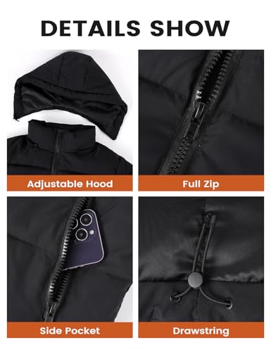 Yimoon Womens Cropped Puffer Jacket Winter Warm Quilted Jacket Short Puffer Coat with Removable Hood4