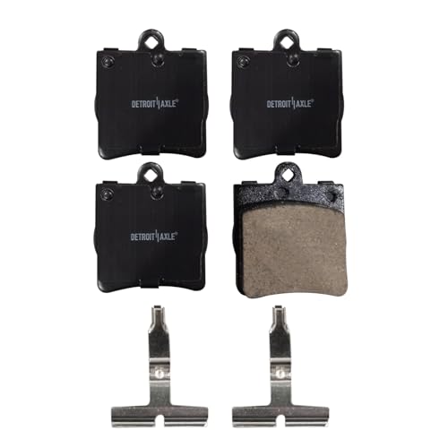 Image of Detroit Axle - Rear Brake Pads for 2004-2008 Chrysler Crossfire, 1999-2005 Mercedes-Benz C230, 2001-2005 C240, 1996-2000 C280, 1996-1997 E300, 1998-2004 SLK230, 2006-2008 SLK280, 2009-2011 SLK300